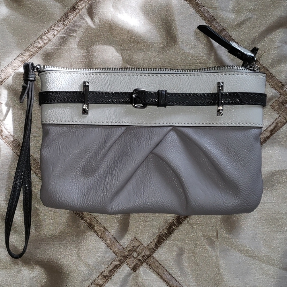 Gray and white cross clutch- 342